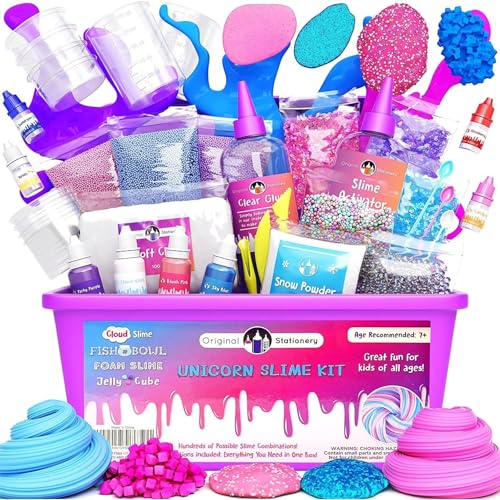 Original Stationery Unicorn Slime Kit for Girls, DIY Slime Making Set