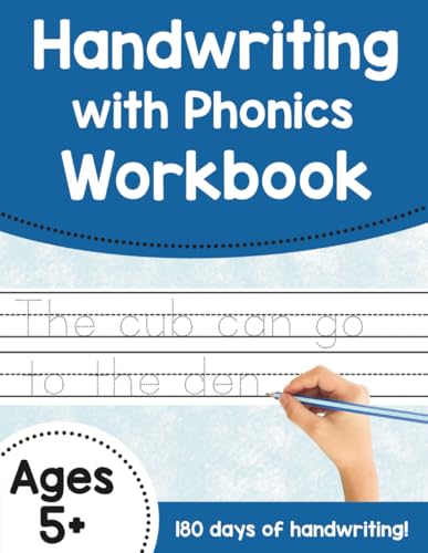 Kindergarten Handwriting with Phonics Practice ABC Print Handwriting Letter Tracing CVC Words and Sentences