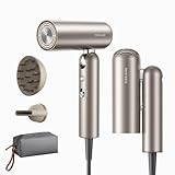 Dreame Pocket Pro Hair Dryer, Dual Voltage Travel Blow Dryer with Diffuser, 1300W Professional HighSpeed Ionic Hair Blower, Fast Drying, Low Noise, Lightweight, No Heat Damage, Global Travel 120V/240V