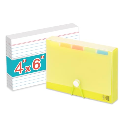 H4D 3x5 and 4x6 Index Card Case with 100 Heavyweight Ruled Index Cards and Dividers