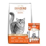 Grain Zero Adult Dry Cat Food 1.2kg + 75g Creamy Treat (Free) | Mackerel | 48% Fresh Fish Inclusion, No Grain Formula, No Gluten | Promotes Healthy Skin & Coat | All Breeds