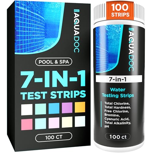 Digital Water Testing Kit - Digital Hot Tub Water Tester for Pool - Digital Chlorine Tester for Pool by AquaDoc with Water Analyzer and Test Strips