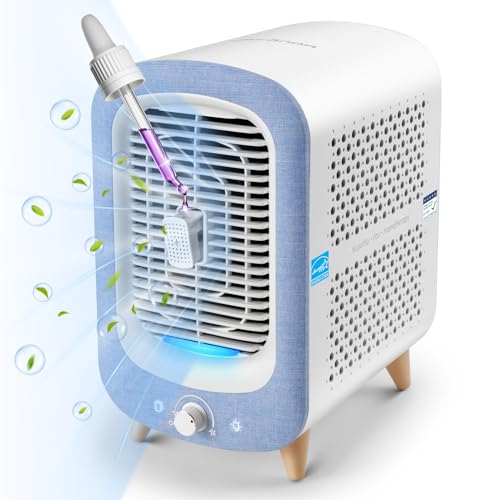 Jafanda Air Purifier for Home Bedroom 780sq ft, HEPA & Activated Carbon, Air Cleaner with Fragrance Sponge & Nightlight for Smoke, Allergies, Dust, Odor, VOC, Pet Dander, Pollen, Office, Desktop