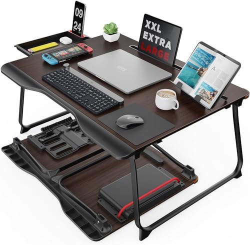 Laptop Desk for Bed, SAIJI XX-Large Foldable Bed Tray Table for Eating Breakfast, Writing, Working, Gaming, Drawing