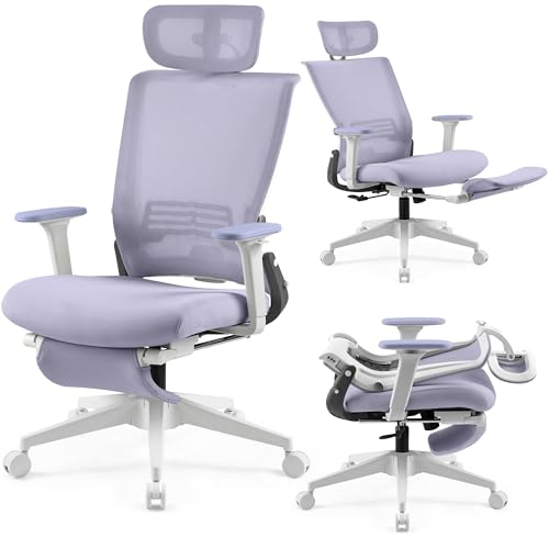 Foldable Office Chair with Footrest, Home Office Desk Chair for Space Saving