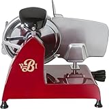 VBI Red Line 250 Electric Food Slicer | 10" Blade | Perfect Cuts & Reduced Waste | Built-in Sharpener | Premium Kitchen Appliance | Italian Heritage Since 1898 (Red)