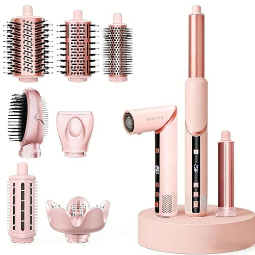 AVENHO 9 in 1 Hot Air Styler Wrap, High-Speed Hair Dryer Brush with Auto Wrap Curlers, Foldable Ionic Blow Dryer Brush for Fast Drying, Smoothing & Volumizing, Multi-Styling Tools (Gifts for Women)