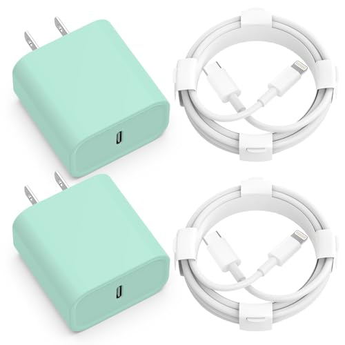 25W USB C Charger iPhone Charger Fast Charging 2Pack 25W Type C Wall Charger Block with 6FT Long USB C to Lightning Cable Compatible with for iPhone 14Pro/13 Pro/12/12 Pro Max/11/XS Max/XS/XR/X/8