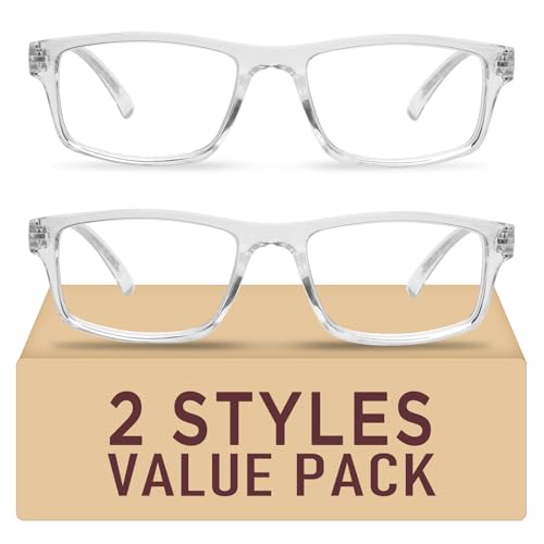 Kitchasy 2 Pack Reading Glasses,Upgraded TR TR Blue Light Blocking Reading Glasses,Filter UV Ray/Glare Computer Readers