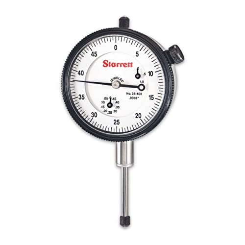 Starrett 25 Series Dial Indicator with Bearings and Lug-On-Center Back