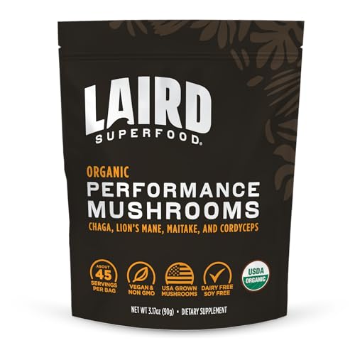 Laird Superfood Organic Mushroom Powder for Immune Support and Stress Relief