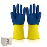 Robustt Heavy Duty Rubber Hand gloves - 1 Pair (Free Size, Multicolor) for Dishwashing, gardening, kitchen cleaning