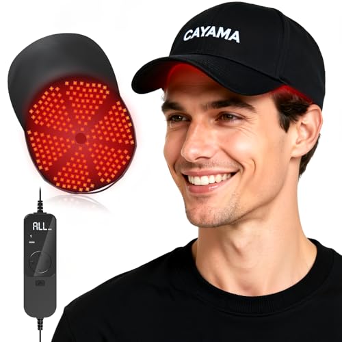 CAYAMA Red Light Hair Growth Cap for Men & Women, 528 Total Light Emitters, Full-Scalp Coverage, Adjustable Fit, At-Home Scalp Care
