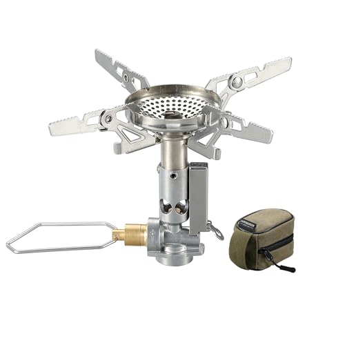 CAMPINGMOON Canister Top Stove Portable Compact Foldable w/Micro Regulator w/4Flex w/igniter XD-2F