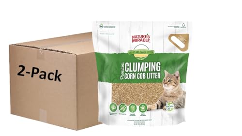 Nature’s Miracle Premium Clumping Corn Cob Litter, Made with Real Corn Cob for Fast-Clumping Litter for Multi-Cat Households