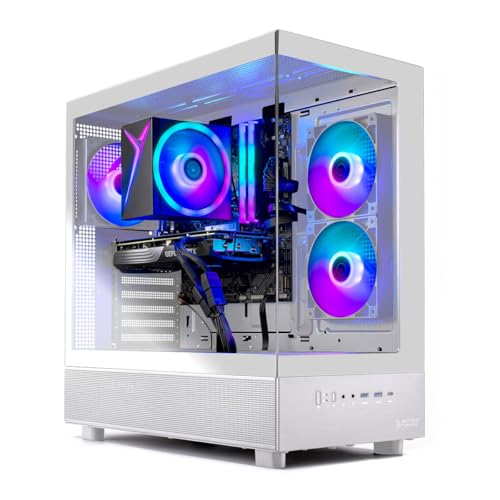 Skytech Gaming Azure 3 Desktop PC, Ryzen 5 9600X 3.9 Ghz (5.4GHz Turbo), NVIDIA RTX 5060 Ti 16GB, 1TB NVMe SSD, 16GB DDR5 RAM 5200, 650W Gold PSU, Wi-Fi, Win 11