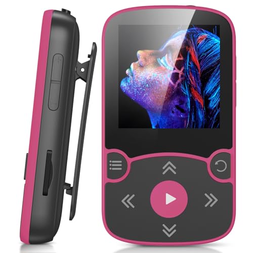 AGPTEK MP3 Player with Clip, Bluetooth 5.3 Lossless Sound with FM Radio, Voice Recorder for Sport Running, Supports up to 128GB TF Card