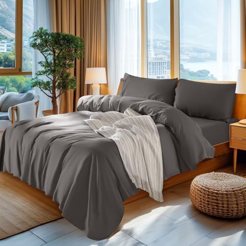 SONORO KATE 100% Egyptian Cotton Sheets - 800 Thread Count, Hotel Sateen Weave Sheets, Cooling, Soft, Breathable Long Staple, Fit up to 16" - 4 PC