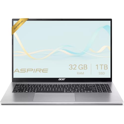 acer Aspire 3 Premium Laptop Computer Featuring Backlit Keyboard | AMD Ryzen 5 7430U CPU | 64GB RAM | 1TB PCIe SSD | 15.6" FHD Display | Fast Wi-Fi 6 | Win 11 Pro (64GB RAM | 1TB SSD)