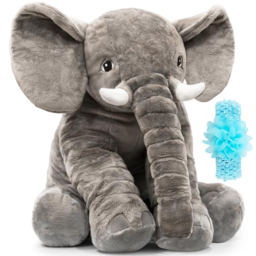 Homily Stuffed Elephant Plush Animal Toy 24 INCH Scrunchie