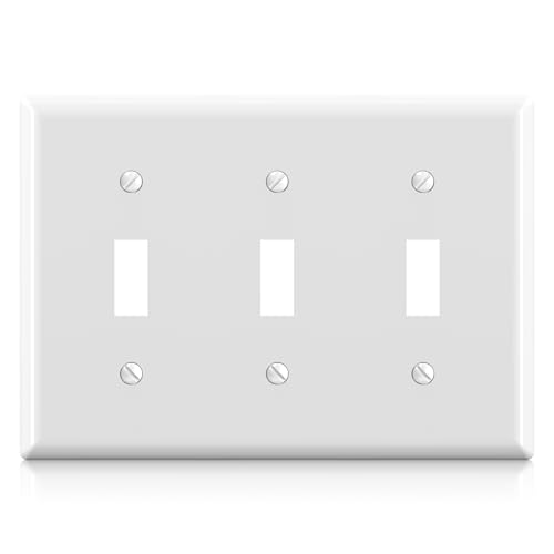 ELEGRP Toggle Light Switch Wall Plate Standard Size Switch Covers, Unbreakable Polycarbonate Replacement Faceplates Covers, UL Listed, Color-matched Screws Included