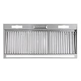 Akicon Range Hood Insert 42 Inch with Heater Sensor, 1200 CFM Bulit-in Kitchen Vent Hood with 4 Speeds, Ultra-Quiet Duct Stove Hood 3CCT LED Lights and Dishwasher Safe Filters