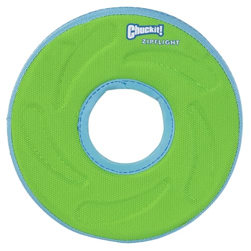 Chuckit! Zipflight Flying Disc Dog Toy, Medium (8.5"), Orange and Blue