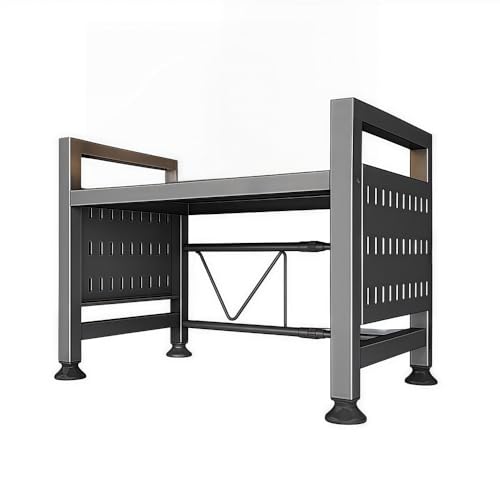 TPTBON Compact Kitchen Counter Organizer for Small Appliances, 2-Tier Metal Storage Solution for Microwave, Coffee Maker and More(S:20.9")