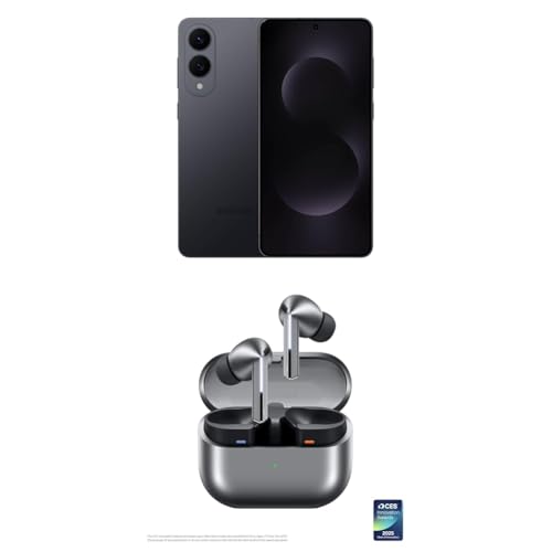 Samsung Galaxy S25 Edge 512GB Unlocked AI Smartphone, Titanium JetBlack w/ Galaxy Buds 3 Pro AI True Wireless Bluetooth Earbuds, Silver