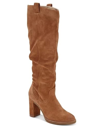 Juliet Holy Women's Knee High Boots Chunky Block Heel Wide Calf Round Toe Side Zipper Fashion Dress Boot