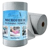 Story@Home Microfiber Cleaning Cloths, 360 GSM Highly Absorbent, Lint and Streak Free, Multi -Purpose Wash Cloth for Kitchen, Car, Window, Stainless Steel | (25 x 25 cm, Grey) Set of 50 pcs, 1 Roll