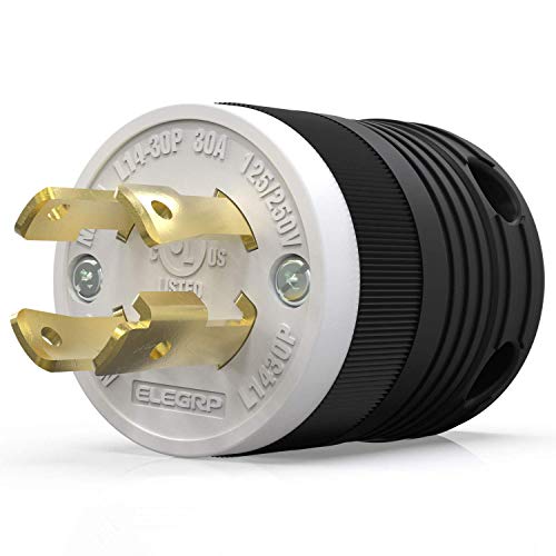 NEMA L14-30 Flush Mounting Locking, Twist Lock Socket/Outlet for Generator, 30 Amp 125/250V 3 Pole 4 Wire Grounding, Industrial Grade Heavy Duty, UL Listed
