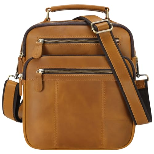 Jack&Chris Leather Messenger Bag for Men, Man Purse Crossbody Bags for Work Business