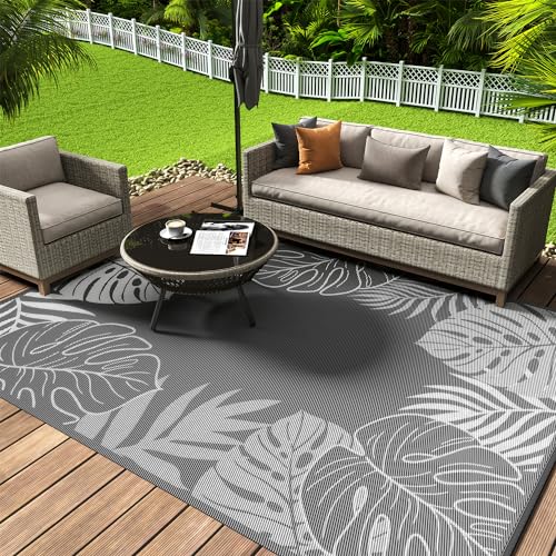 COCOER Tropical Outdoor Rug Reversible-Waterproof Patio Rug-Quick Dry Outdoor Carpet-Outdoor Area Rugs Indoor Outdoor Rugs-Outside Rug Patio Decor for Porch Deck Balcony Backyard