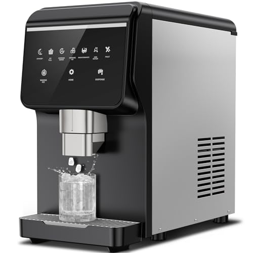 Nugget Ice Maker Countertop with 7Lbs Storage, Ice/Water/Ice & Water Optional, 90Lbs/24H Pellet Crushed Chewable Ice Machine Stainless Steels with Self-Cleaning for Home Office Kitchen Party RV