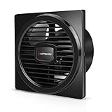 LONGWAY Gusto 6 Inch 150 mm Energy Efficient Exhaust Fan | High Speed Powerful Motor | Noiseless Operation & Easy to Clean | Suitable for Bathroom, Kitchen, Office | 2 Years Warranty (Black)