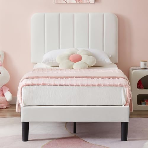 VECELO Bed Frame with Storage Drawers & Charging Station & LED Light