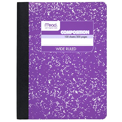 Mead Composition Notebook, Wide Ruled Paper, 7-1/2" x 9-3/4", 100 Sheets