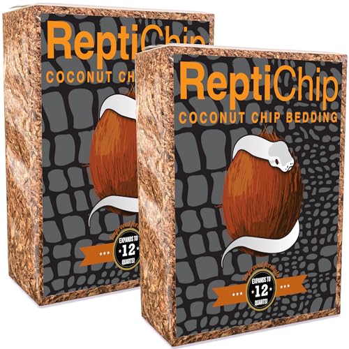 ReptiChip Reptile Bedding Loose Coconut Chip Coco Husk Substrate Mulch for Snake Habitat, Ball Python Terrarium, Turtle Tanks, Tortoise Enclosure