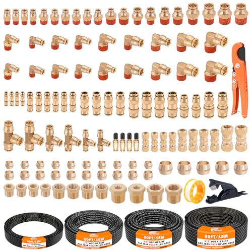 CheeMuii DOT Air Line with Brass DOT Air Fittings Kit