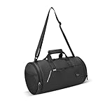 Gear Cross Training 9"/29L Faux Leather Large Water Resistant Duffle Bag/Travel Bag/Gym Bag for Men & Women(Black-Black)