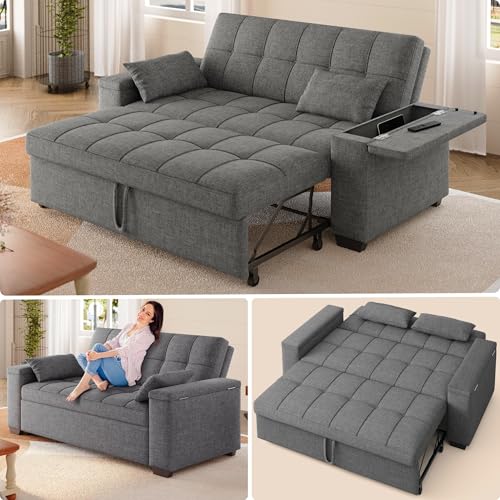 Gizoon Convertible Sofa Bed, Loveseat Sleeper Sofabed with Pull Out Couch