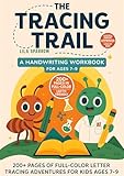 The Tracing Trail: Color Handwriting Workbook for Kids 7 - 9 years old: Gamified Letter Tracing • 200 Full-Color Pages • Jokes and Science Facts • Lefty-Friendly Fun