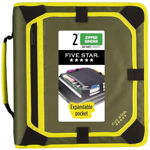 Five Star Zipper Binder, 2 Inch 3-Ring Binder