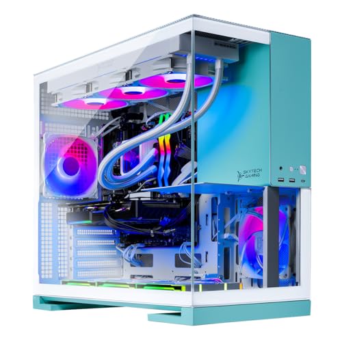 Skytech Gaming Aqua Desktop PC, Ryzen 7 9800X3D 4.7 GHz (5.2 GHz Turbo), NVIDIA RTX 5080 16GB, 2TB Gen4 NVMe SSD, 32GB DDR5 RAM 6000 RGB, 850W Gold ATX 3 PSU, 360mm ARGB AIO, Wi-Fi, Win 11