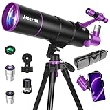MEEZAA Telescope, Telescope for Adults High Powered, 90mm Aperture 550mm Portable Professional Refractor Telescopes for Astronomy Beginners with Tripod, Phone Adapter, Carry Bag & Moon Filter
