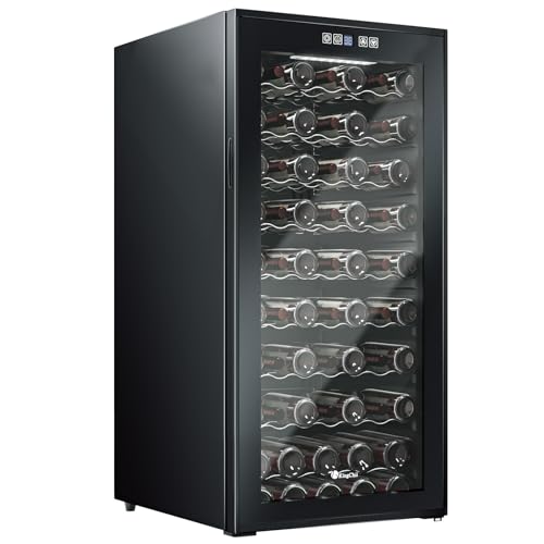 KingChii 66 Bottle Wine Cooler Refrigerator - Intelligent Digital Control Wine Fridge, Low Noise Operation, Freestanding Wine Refrigerator for Home and Kitchen
