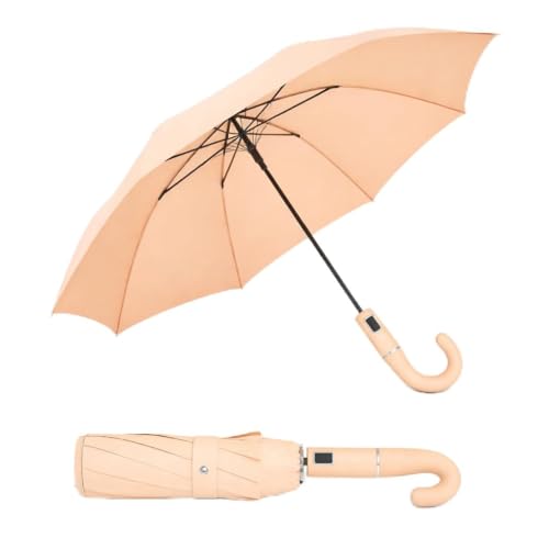 PESOMA Umbrella for Women | Umbrellas for Men | UV Coated 3 Fold Umbrella for Rain with Auto Open and Close Small Folding Travel-Foldable Windshield (Baby Pink-R)