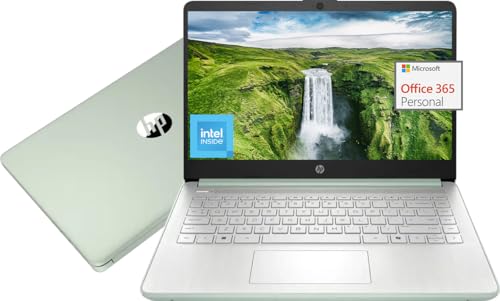 HP 14" Laptop Sleek Design for Studying and Collaboration, Intel Quad-Core N150(>N4120), 1 Year Office 365, 16GB RAM, 256GB Storage(128GB UFS + 128GB SD Card), Wi-Fi 6, Webcam, USB C, Win 11S