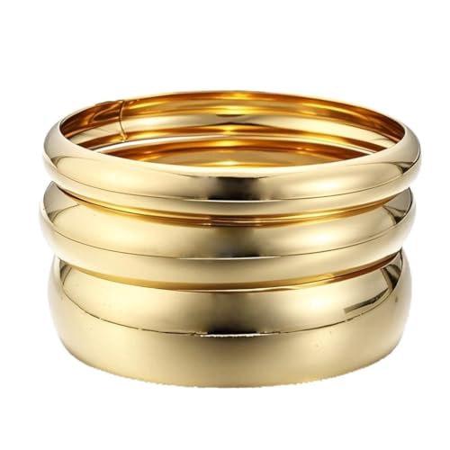 Shining Diva Fashion Set of 3 Gold Plated Latest Stylish Kada Bangle Cuff Bracelet for Women & Girls (rrsd16722b)